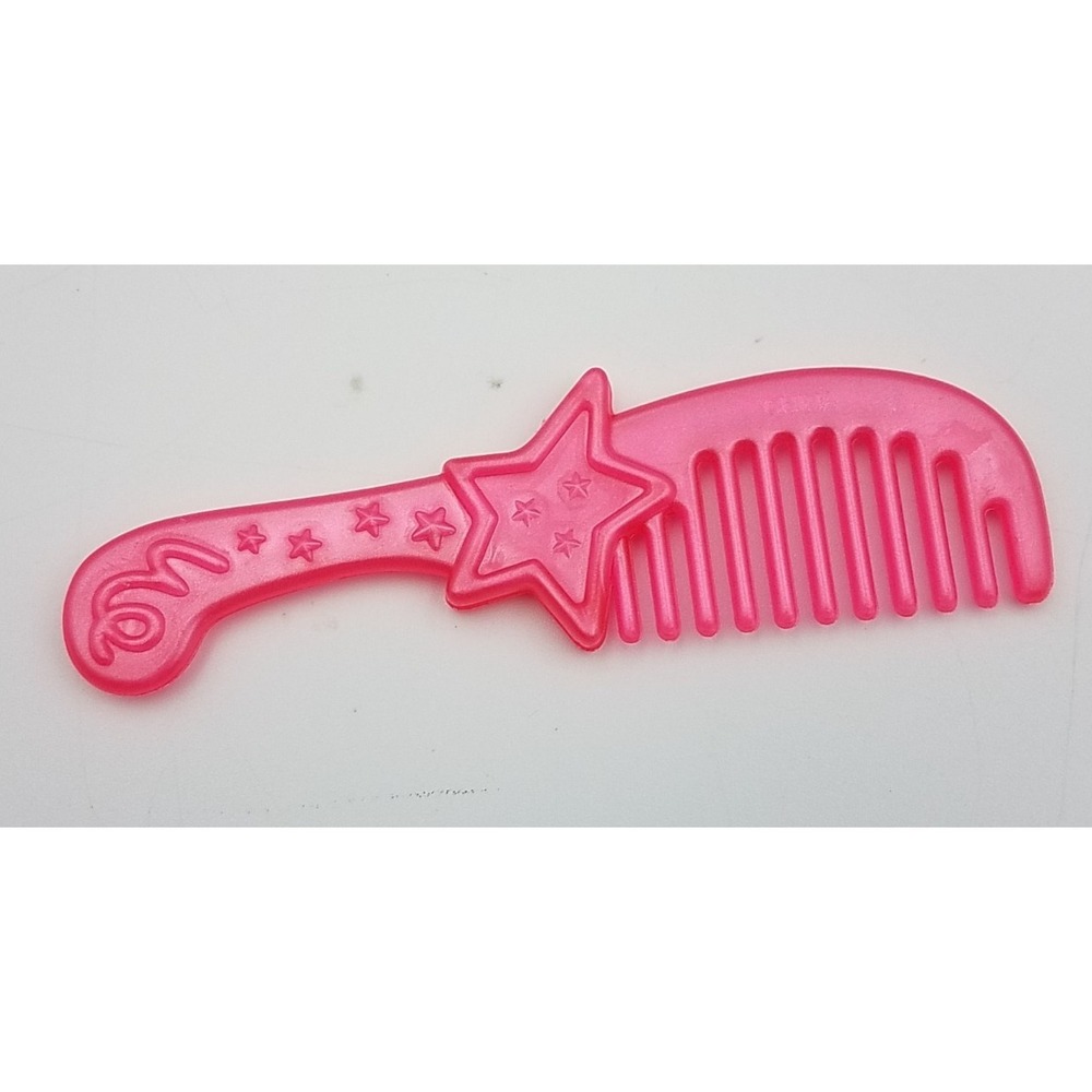 Vintage Li'l Little Miss Makeup MAGIC HAIR 1980s PINK STAR HAIR‎ COMB Barbie